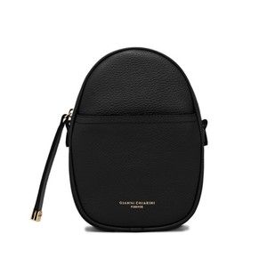 Gianni Chiarini Nina Egg-Shaped Shoulder Bag In Black Hammered Leather - NWT